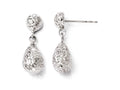 FJC Finejewelers 14k White Gold Bright Cut Post Dangle Earrings