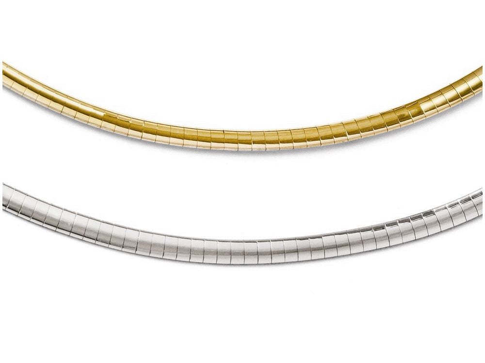 FJC Finejewelers 14k Yellow Gold Two Toned Supreme Reversible Omega Necklace