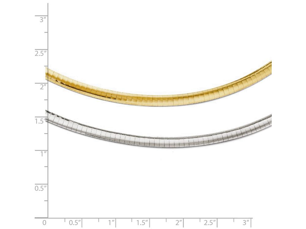 FJC Finejewelers 14k Yellow Gold Two-tone Supreme Reversible Omega Necklace