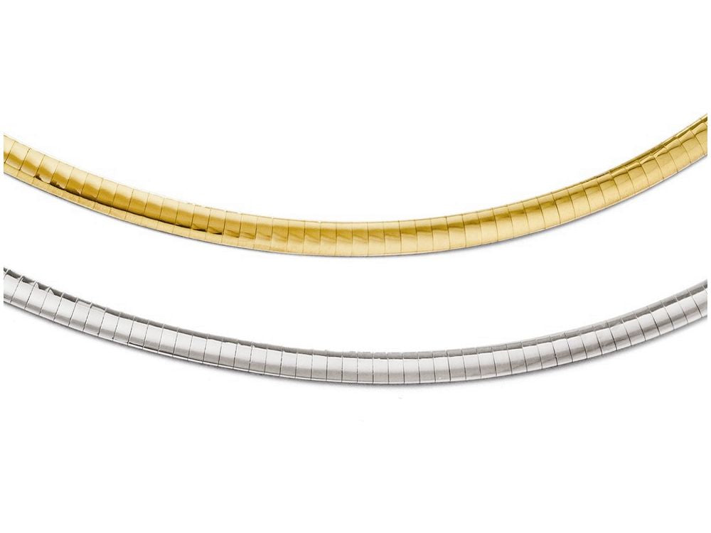 FJC Finejewelers 14k Yellow Gold Two-tone Supreme Reversible Omega Necklace
