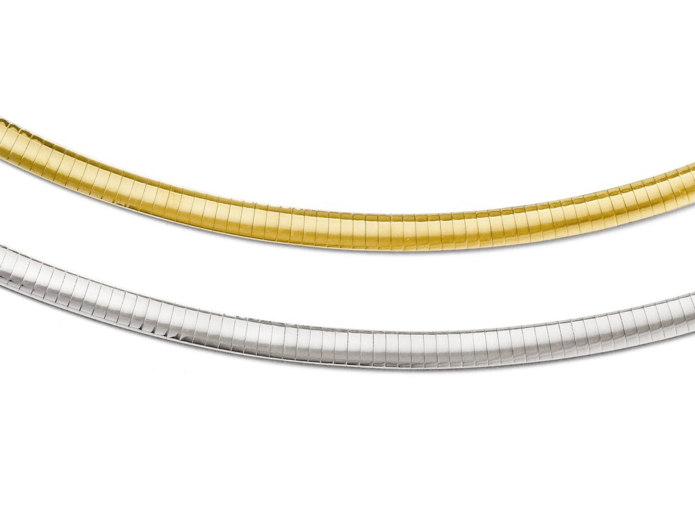 FJC Finejewelers 14k Yellow Gold Two-tone Supreme Reversible Omega Necklace
