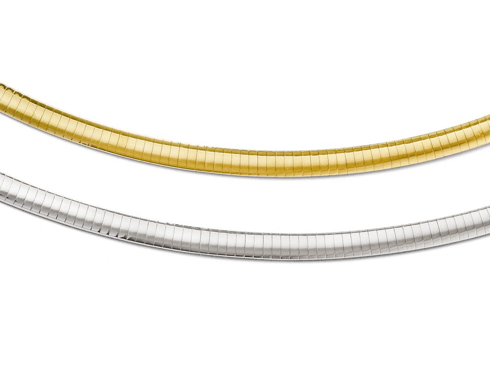 FJC Finejewelers 14k Yellow Gold With Rhodium Supreme Reversible Omega Necklace