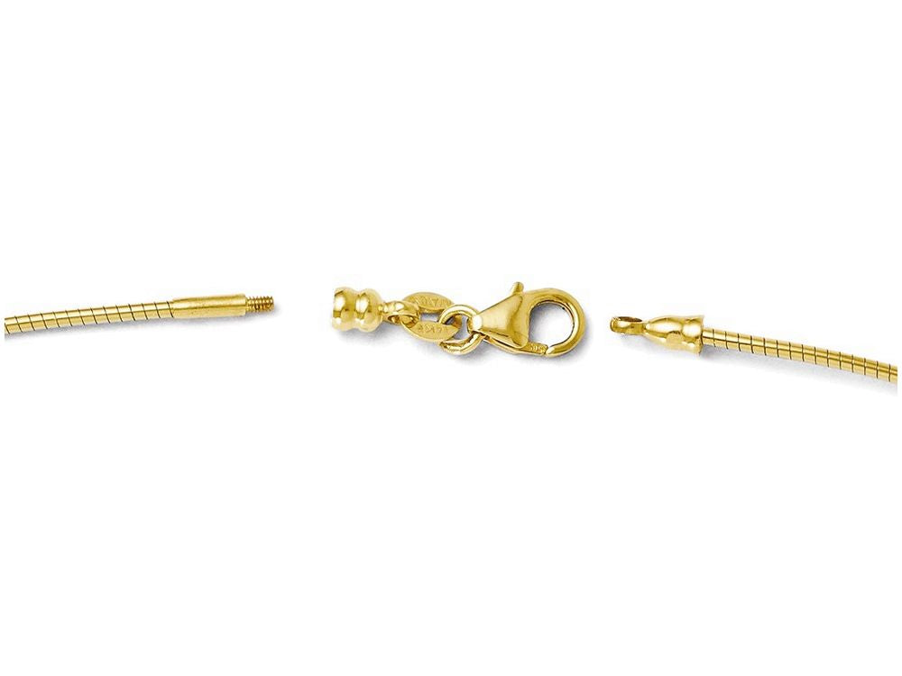 FJC Finejewelers 14k Yellow Gold 1.2mm Omega / Detachable Clasp Necklace