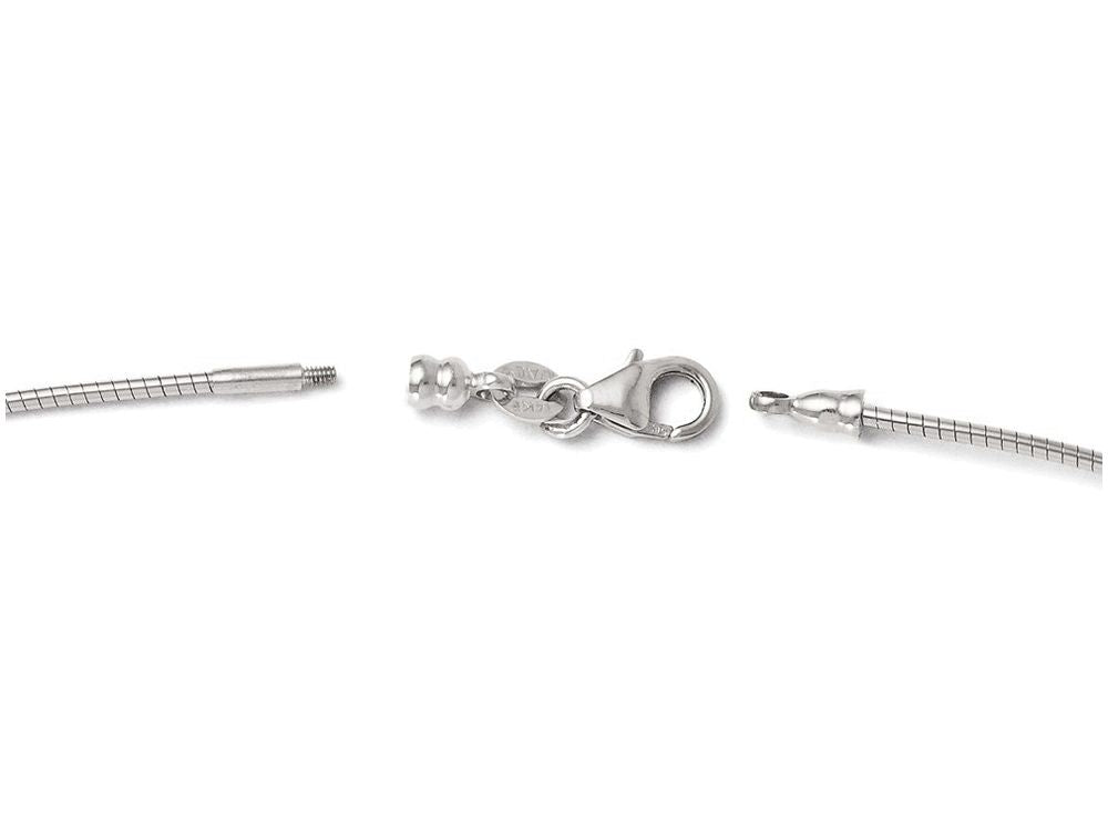 FJC Finejewelers 14k White Gold 1.2mm Omega/detachable Clasp Necklace