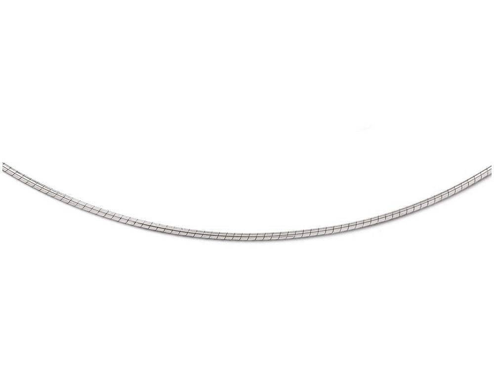 FJC Finejewelers 14k White Gold 1.2mm Omega/detachable Clasp Necklace