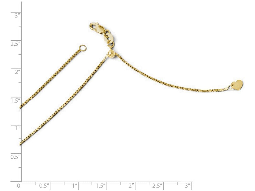 FJC Finejewelers 14k Yellow Gold Adjustable Box Chain Necklace