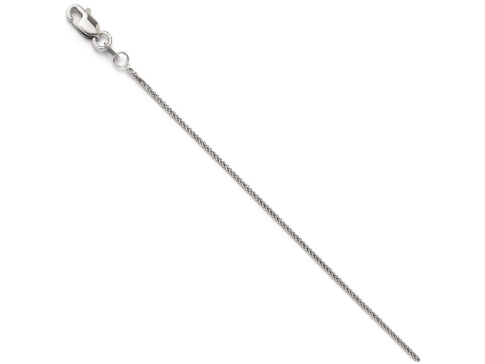 FJC Finejewelers 14k White Gold Bright Cut Quadra Wheat Chain Bracelet