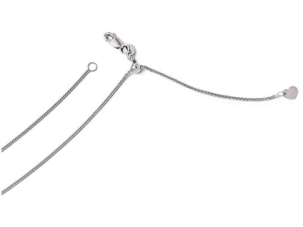 FJC Finejewelers 14k White Gold Adjustable Wheat Chain Necklace