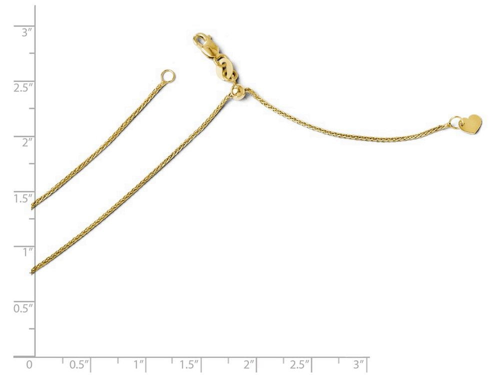FJC Finejewelers 14k Yellow Gold Adjustable Wheat Chain Necklace