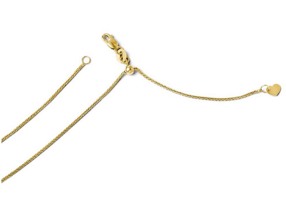 FJC Finejewelers 14k Yellow Gold Adjustable Wheat Chain Necklace