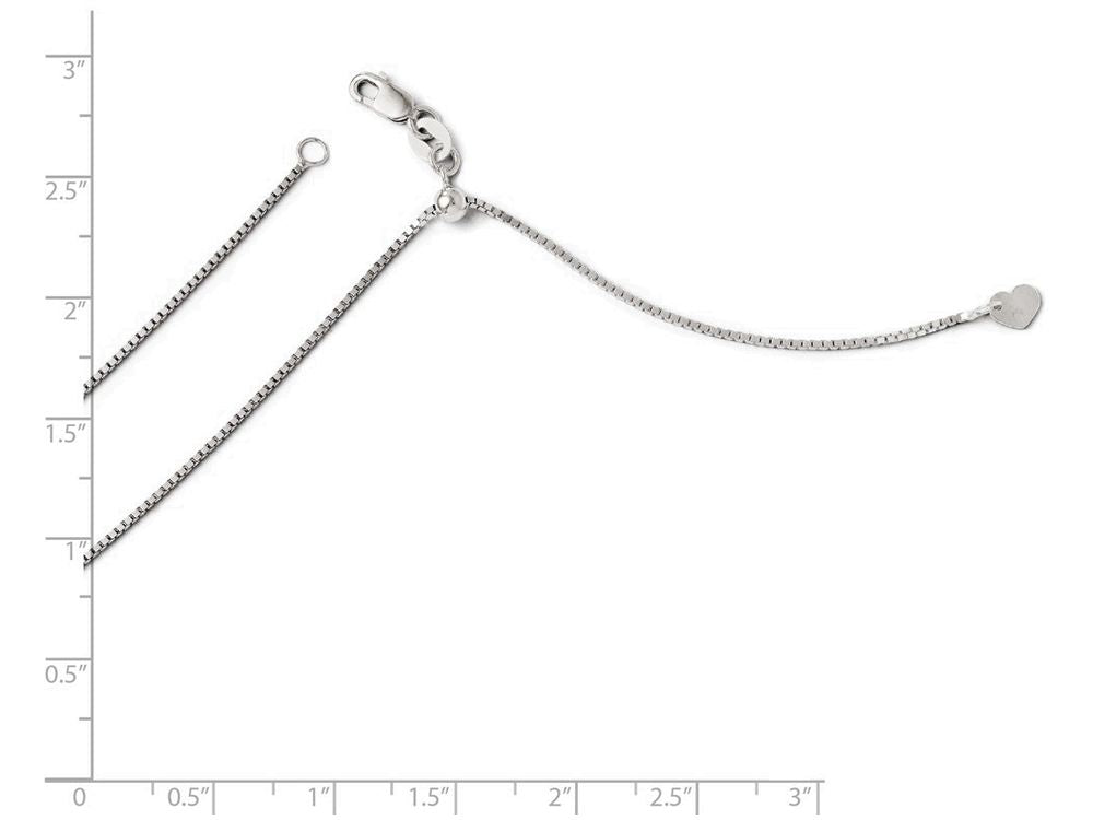 FJC Finejewelers 14k White Gold Adjustable Box Chain Necklace