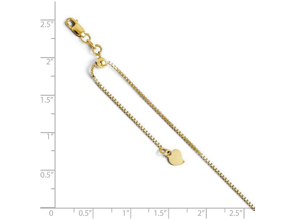 FJC Finejewelers 14k Yellow Gold Adjustable Box 11 Inch Ankle Bracelet