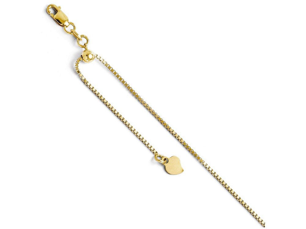 FJC Finejewelers 14k Yellow Gold Adjustable Box 11 Inch Ankle Bracelet