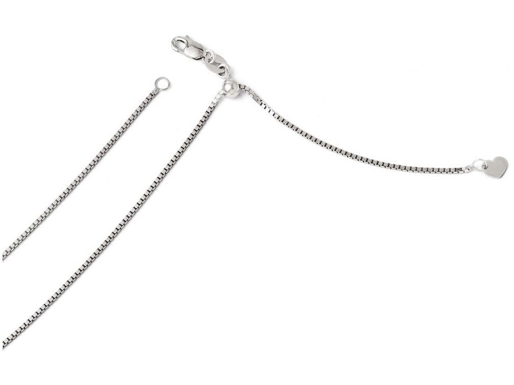 FJC Finejewelers 14k White Gold Adjustable Box Chain Necklace