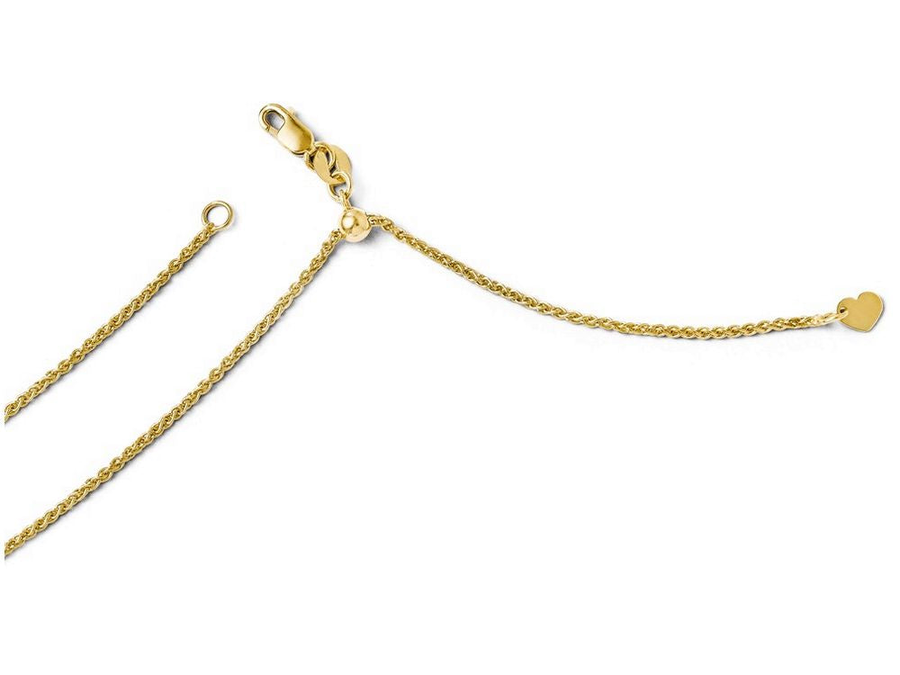FJC Finejewelers 14k Yellow Gold Adjustable Wheat Chain Necklace