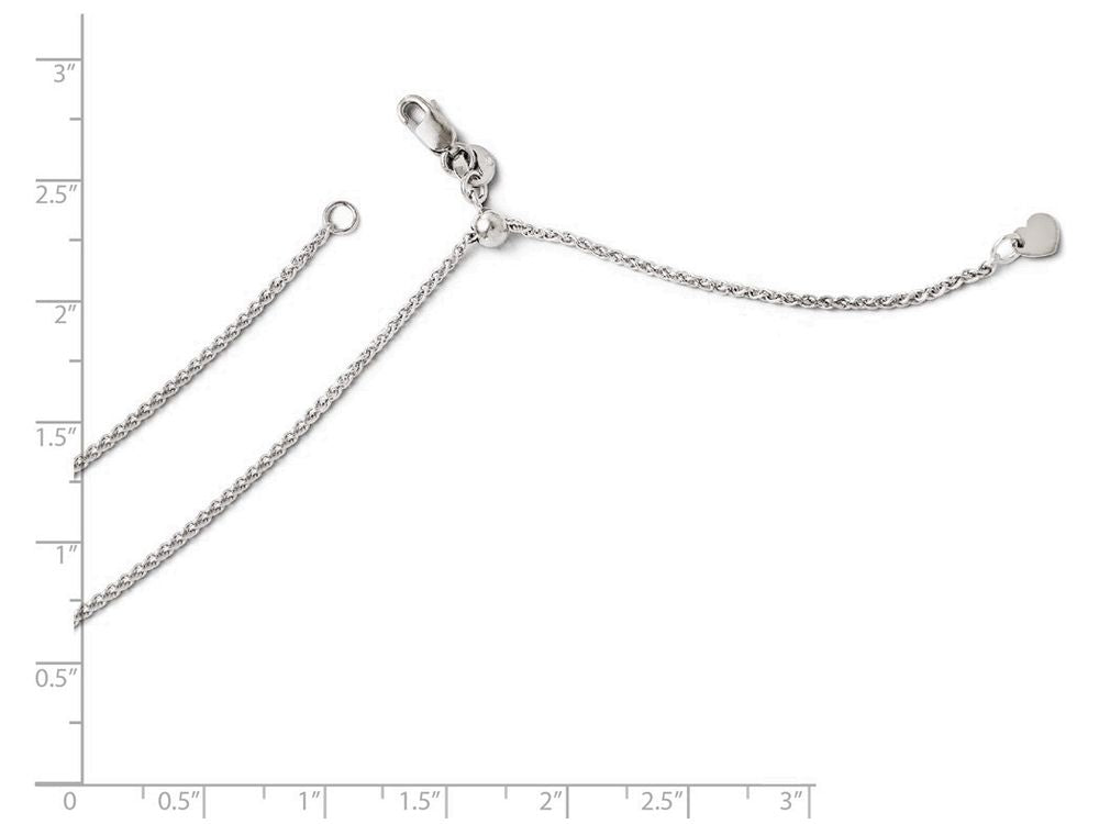 FJC Finejewelers 14k White Gold Adjustable Wheat Chain Necklace