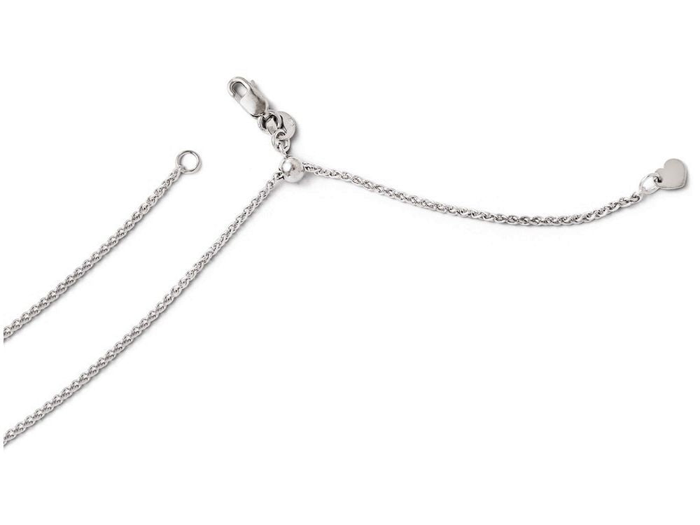 FJC Finejewelers 14k White Gold Adjustable Wheat Chain Necklace