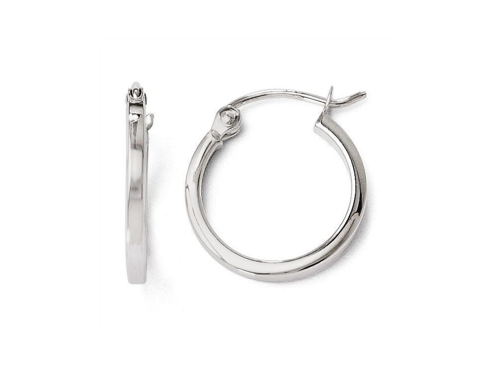FJC Finejewelers 14k White Gold Polished Hoop Earrings
