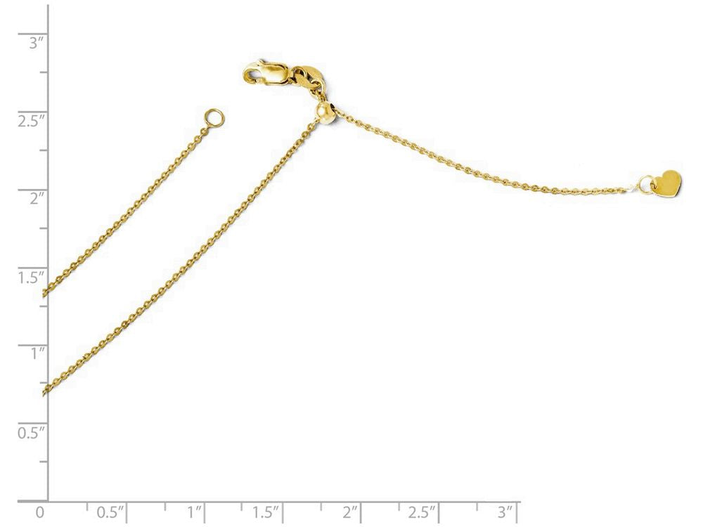 FJC Finejewelers 14k Yellow Gold Adjustable Flat Cable Chain Necklace