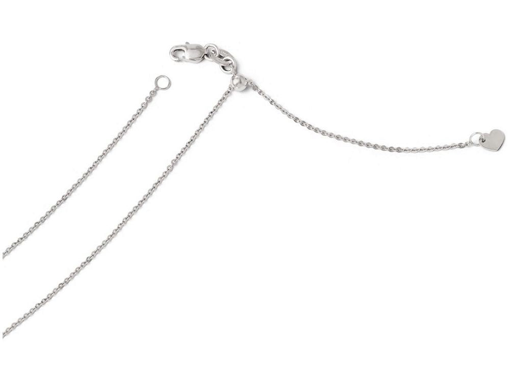 FJC Finejewelers 14k White Gold Adjustable Flat Cable Chain Necklace