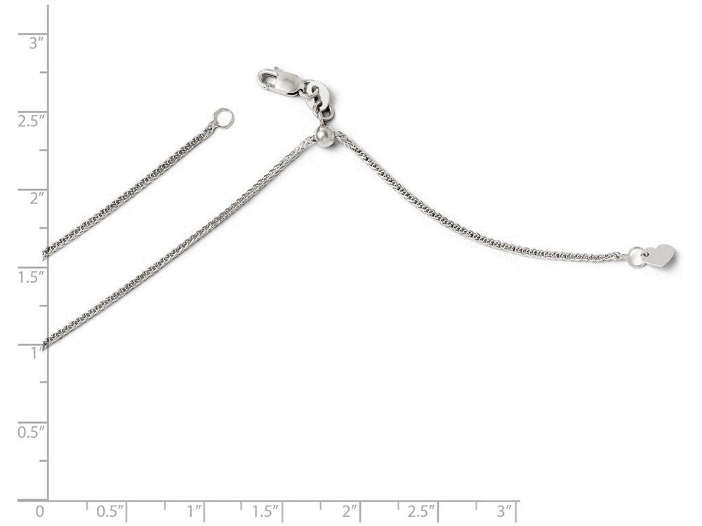 FJC Finejewelers 14k White Gold Adjustable Quadra Wheat Chain Necklace