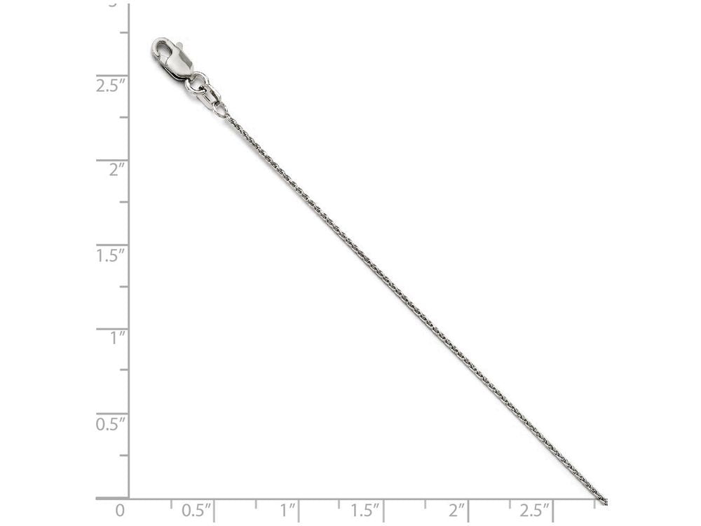FJC Finejewelers 14k White Gold 1mm Round Bright Cut Wheat Chain Necklace
