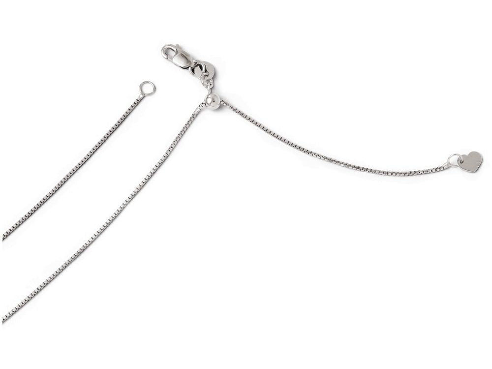 FJC Finejewelers 14k White Gold Adjustable Box Chain Necklace