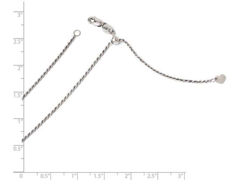 FJC Finejewelers 14k White Gold Adjustable Rope Chain Necklace