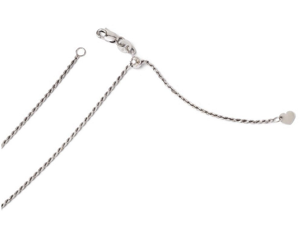 FJC Finejewelers 14k White Gold Adjustable Rope Chain Necklace