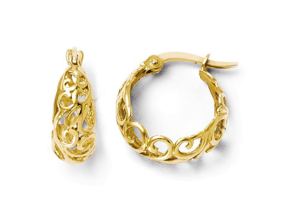 FJC Finejewelers 14k Yellow Gold Polished Hinged Hoop Earrings