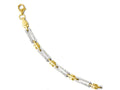 FJC Finejewelers 14k Yellow Gold W/ Rhodium Bright Cut Bracelet