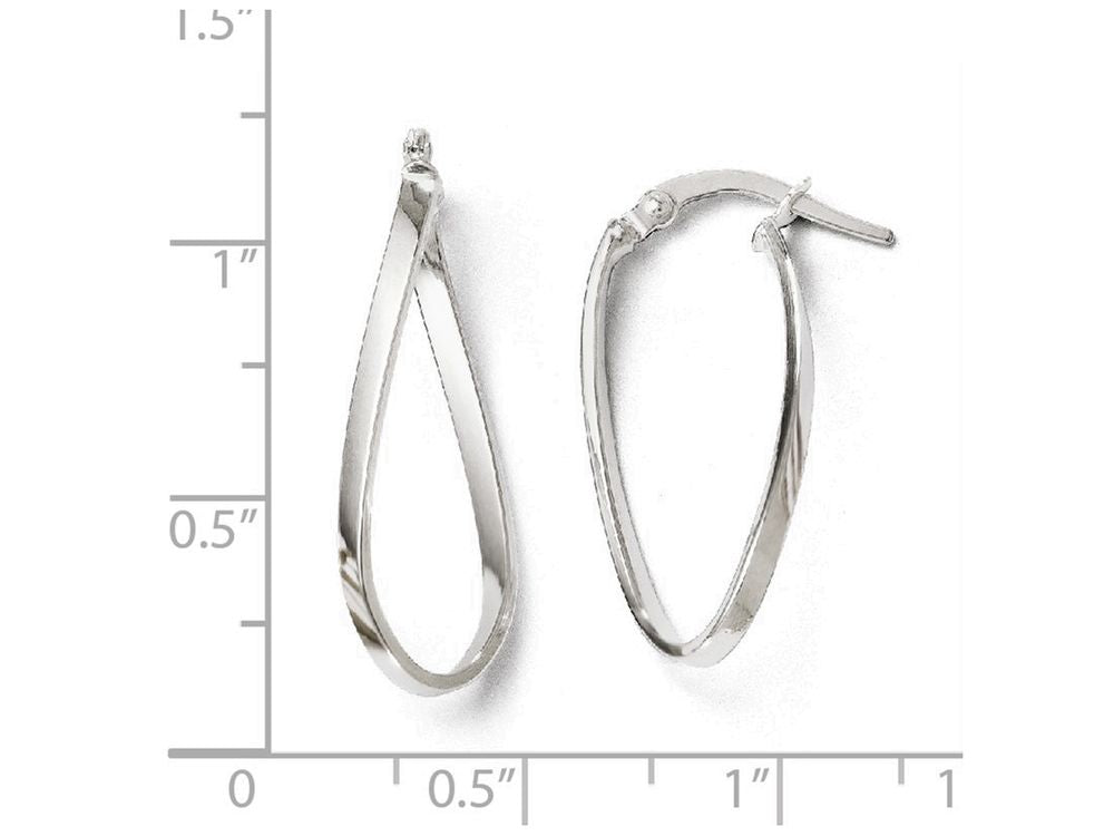 FJC Finejewelers 14k White Gold Polished Oval Hoop Earrings