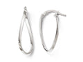 FJC Finejewelers 14k White Gold Polished Oval Hoop Earrings