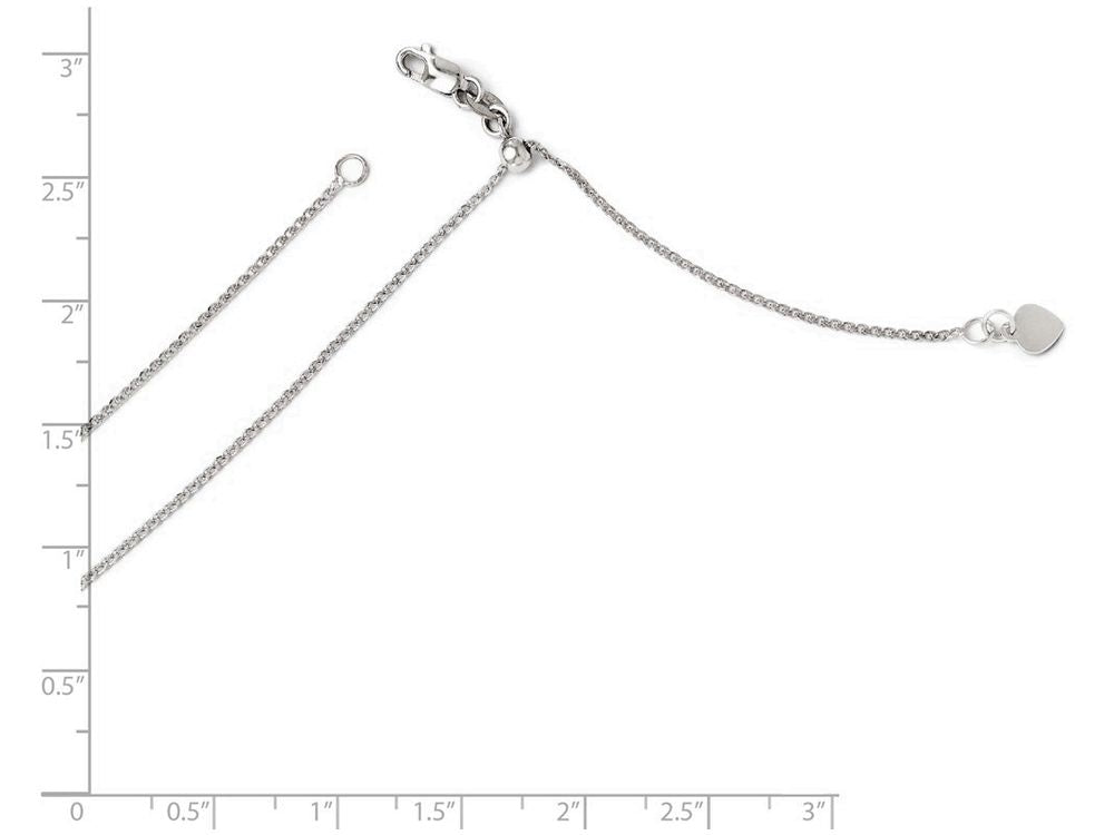 FJC Finejewelers 14k White Gold Adjustable Bright Cut Loose Rope Chain Necklace