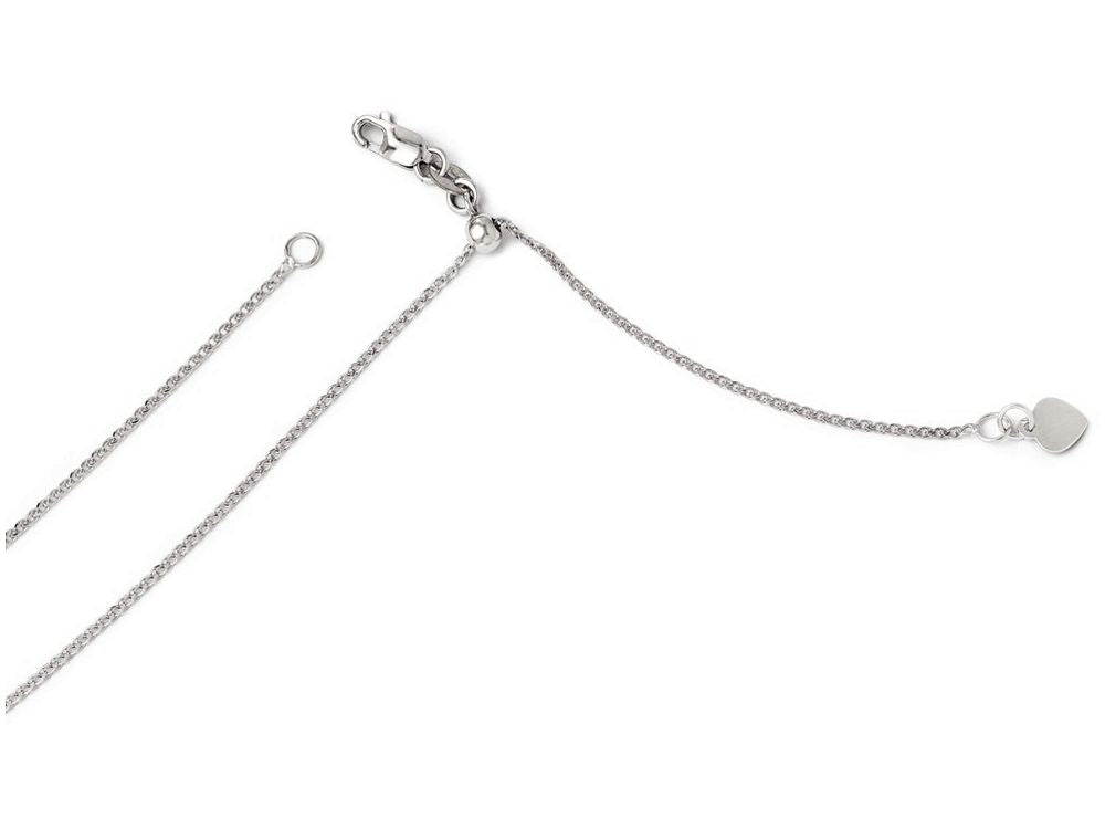 FJC Finejewelers 14k White Gold Adjustable Bright Cut Loose Rope Chain Necklace