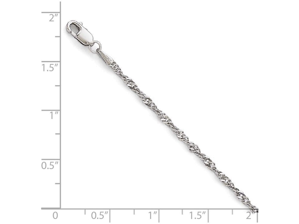FJC Finejewelers 14k White Gold Singapore Chain Necklace