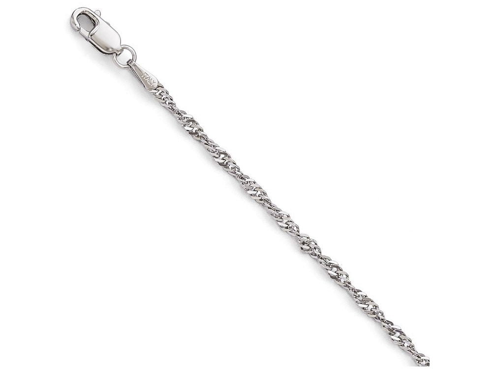 FJC Finejewelers 14k White Gold Singapore Chain Necklace