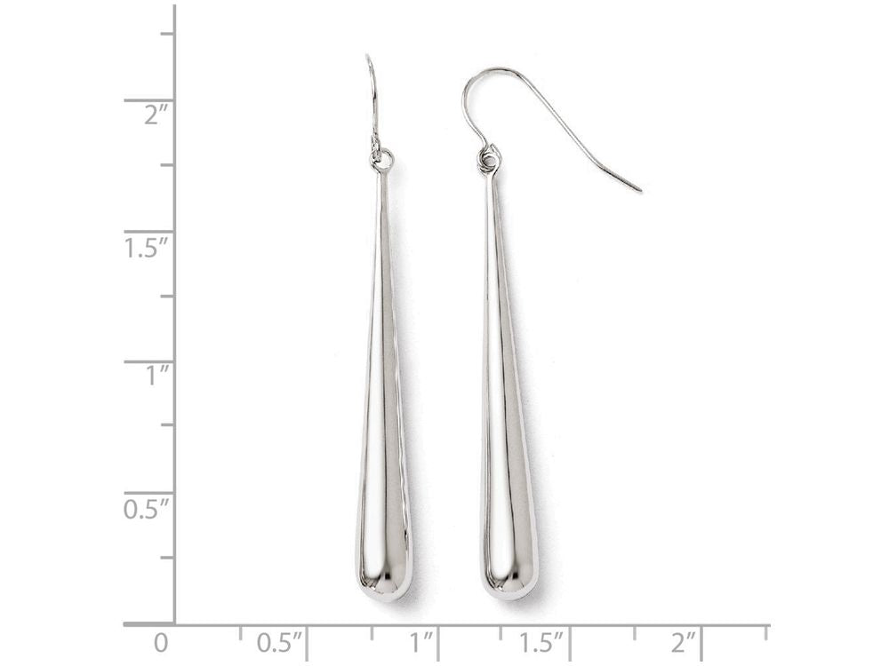 FJC Finejewelers 14k White Gold Polished Shepherd Hook Earrings