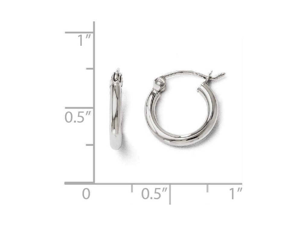 FJC Finejewelers 14k White Gold Polished Hoop Earrings