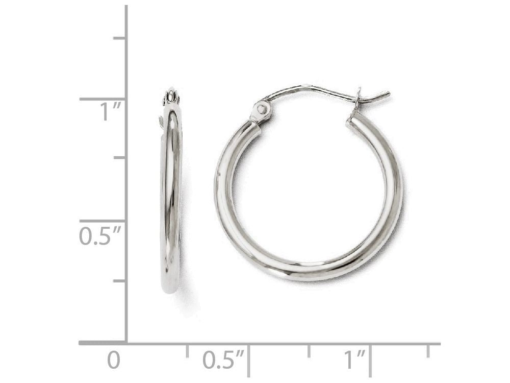 FJC Finejewelers 14k White Gold Polished Hoop Earrings