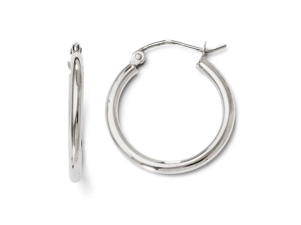 FJC Finejewelers 14k White Gold Polished Hoop Earrings