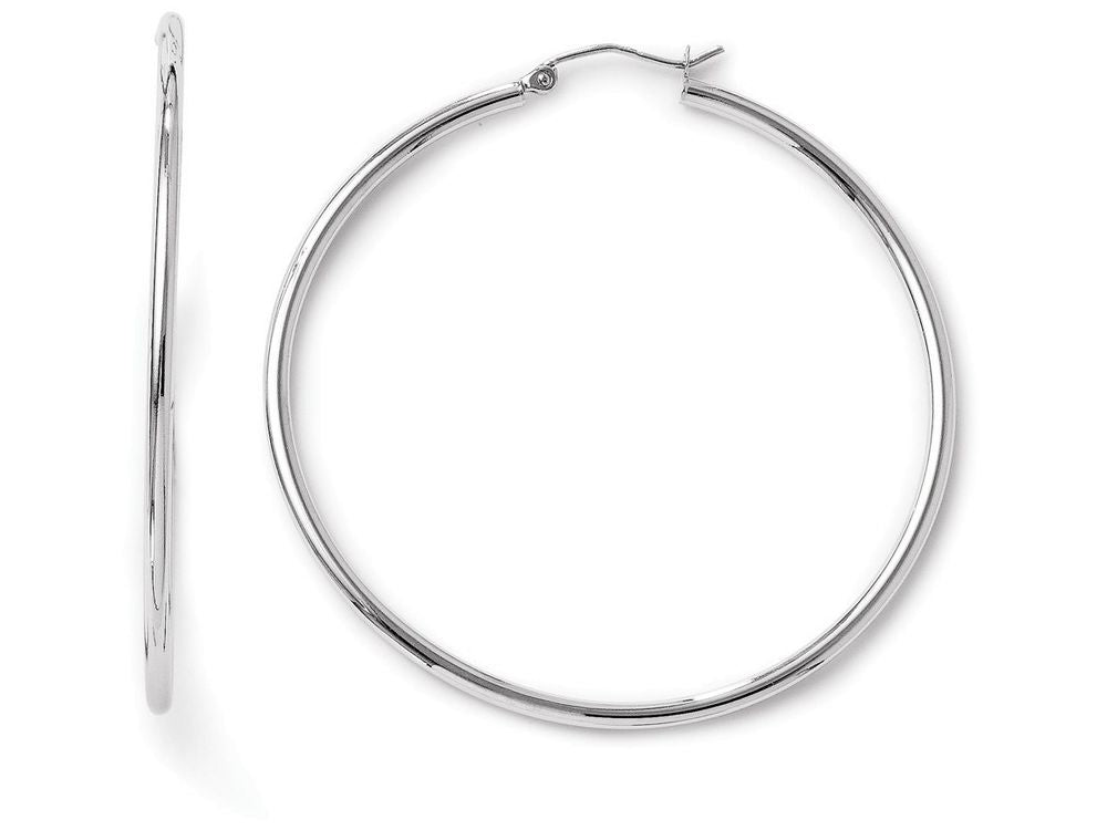 FJC Finejewelers 14k White Gold Polished Hoop Earrings