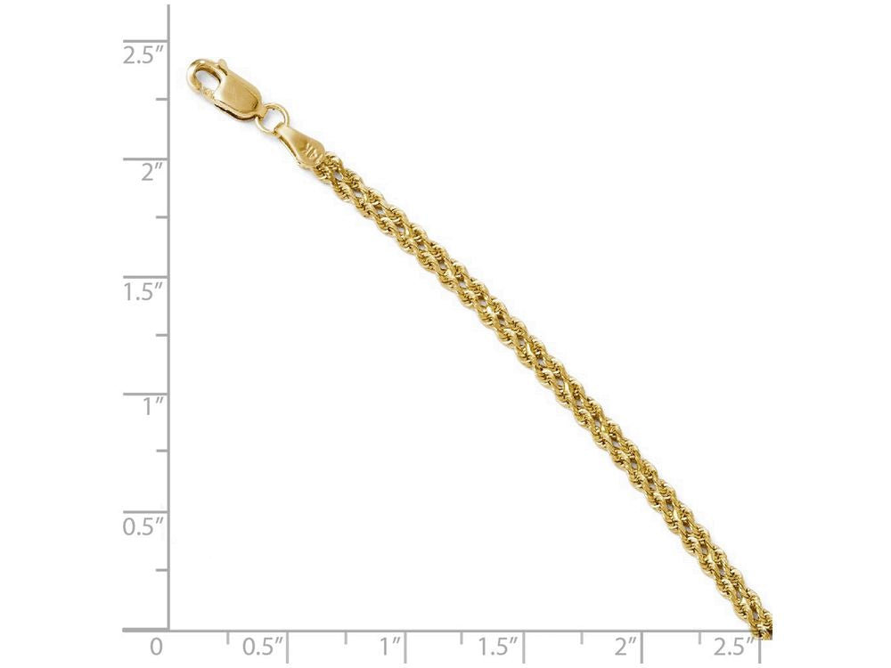FJC Finejewelers 14k Yellow Gold 3.0mm Wide Bright Cut Double Rope Bracelet