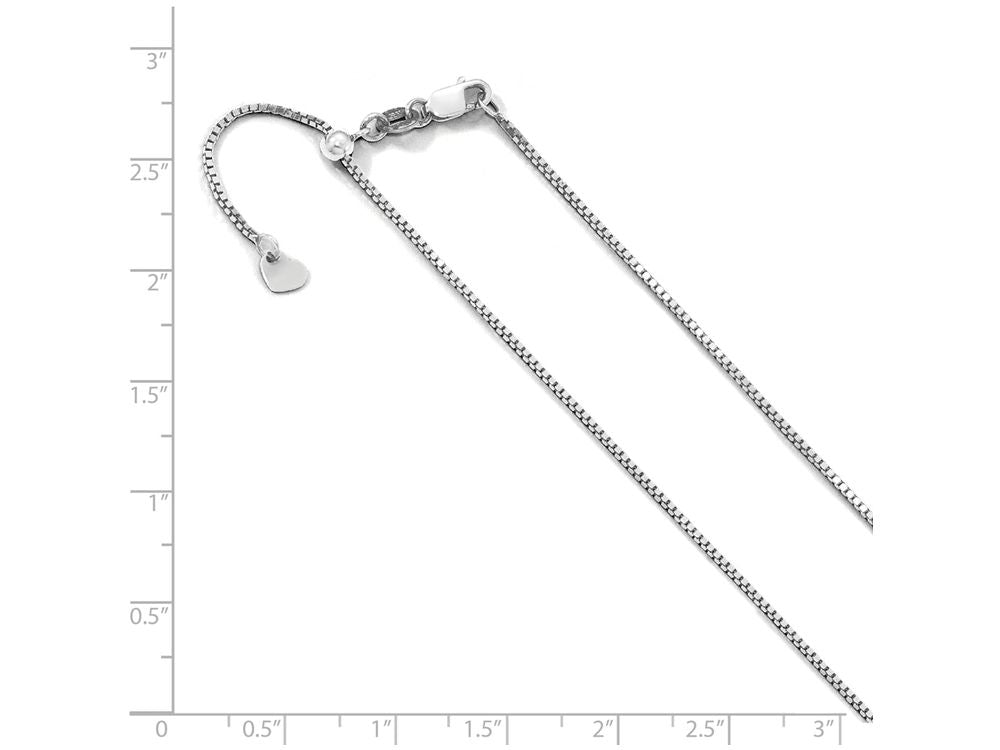 FJC Finejewelers 10k White Gold Adjustable Box Chain Necklace