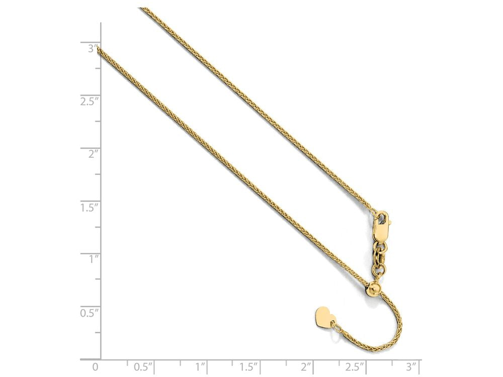 FJC Finejewelers 10k Yellow Gold Adjustable Wheat Chain Necklace