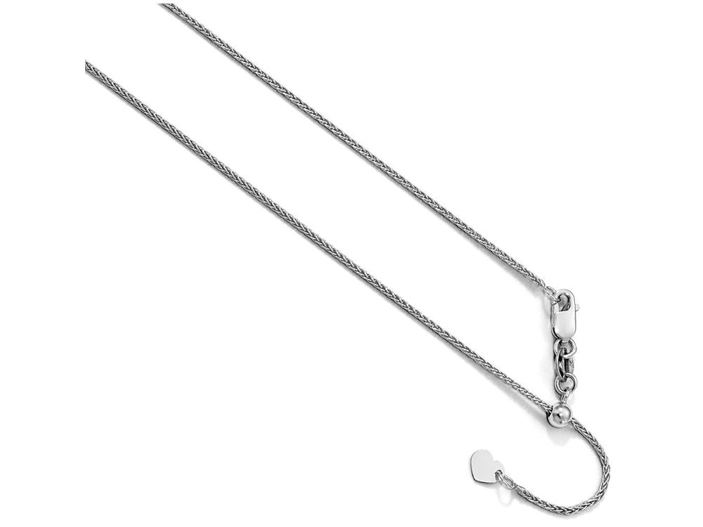 FJC Finejewelers 10k White Gold Adjustable Wheat Chain Necklace