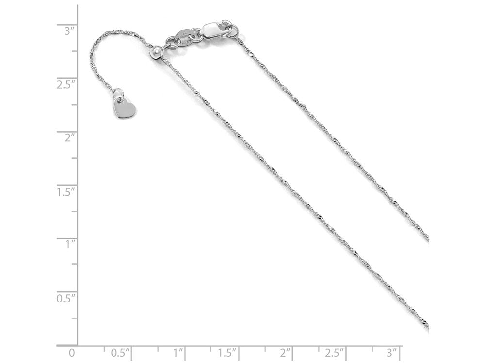 FJC Finejewelers 10k White Gold Adjustable Singapore Chain Necklace