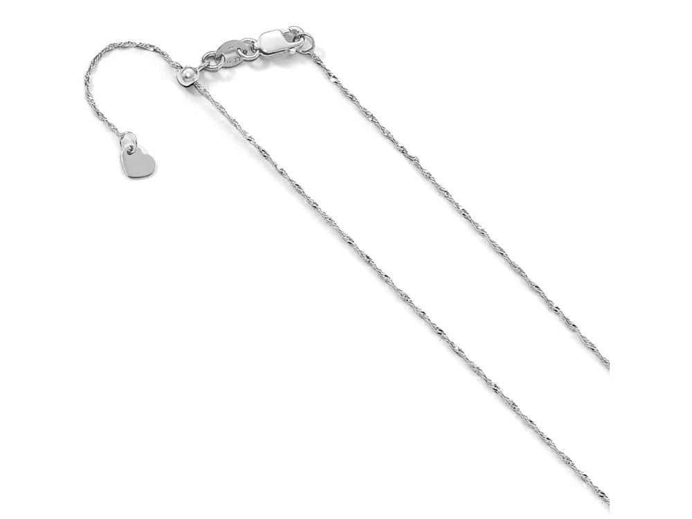 FJC Finejewelers 10k White Gold Adjustable Singapore Chain Necklace