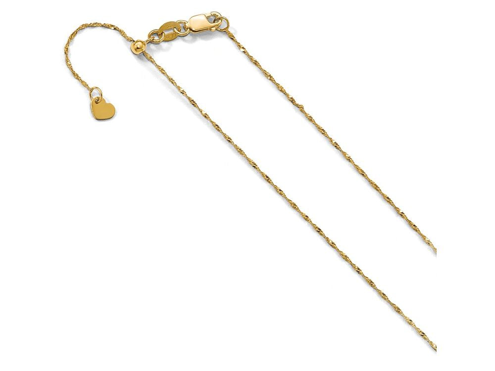 FJC Finejewelers 10k Yellow Gold Adjustable Singapore Chain Necklace