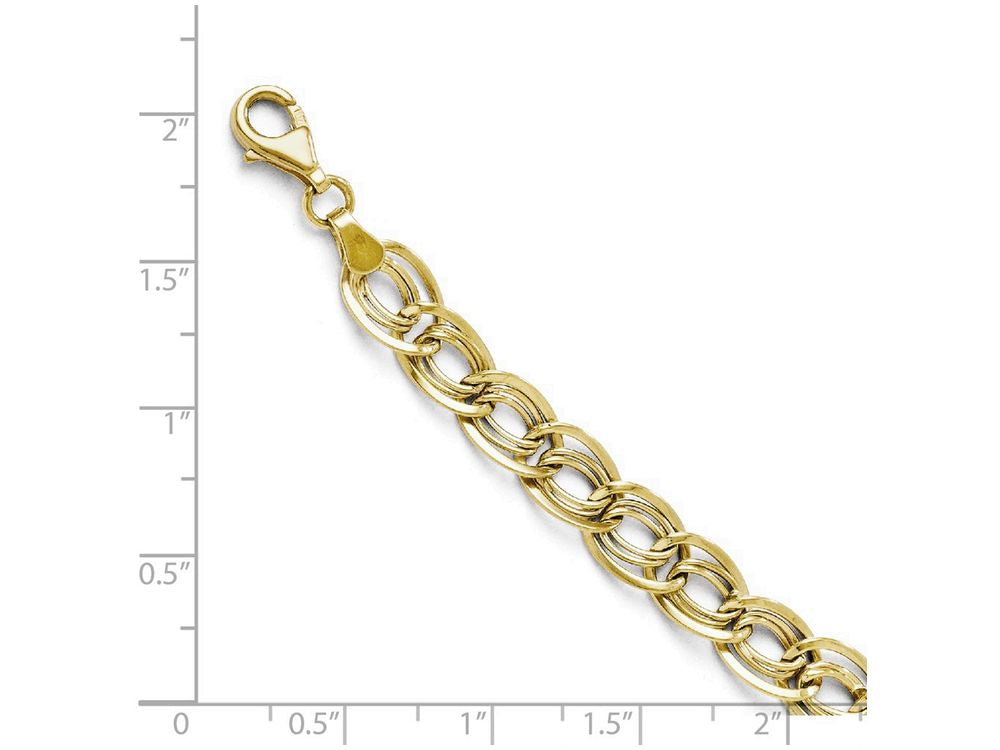 FJC Finejewelers 10k Yellow Gold Triple Link Flat Curb Bracelet